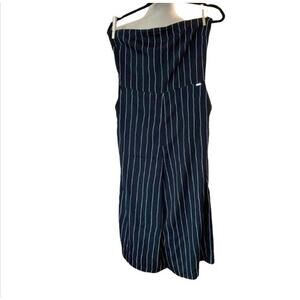 ARMANI exchange strapless jump suit‎ blue and white strip size 8 elastic waist